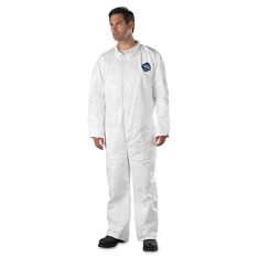 DUPONT D13398135, TYVEK COVERALL ZIP FT HDELASTIC WRIST & ANKLES